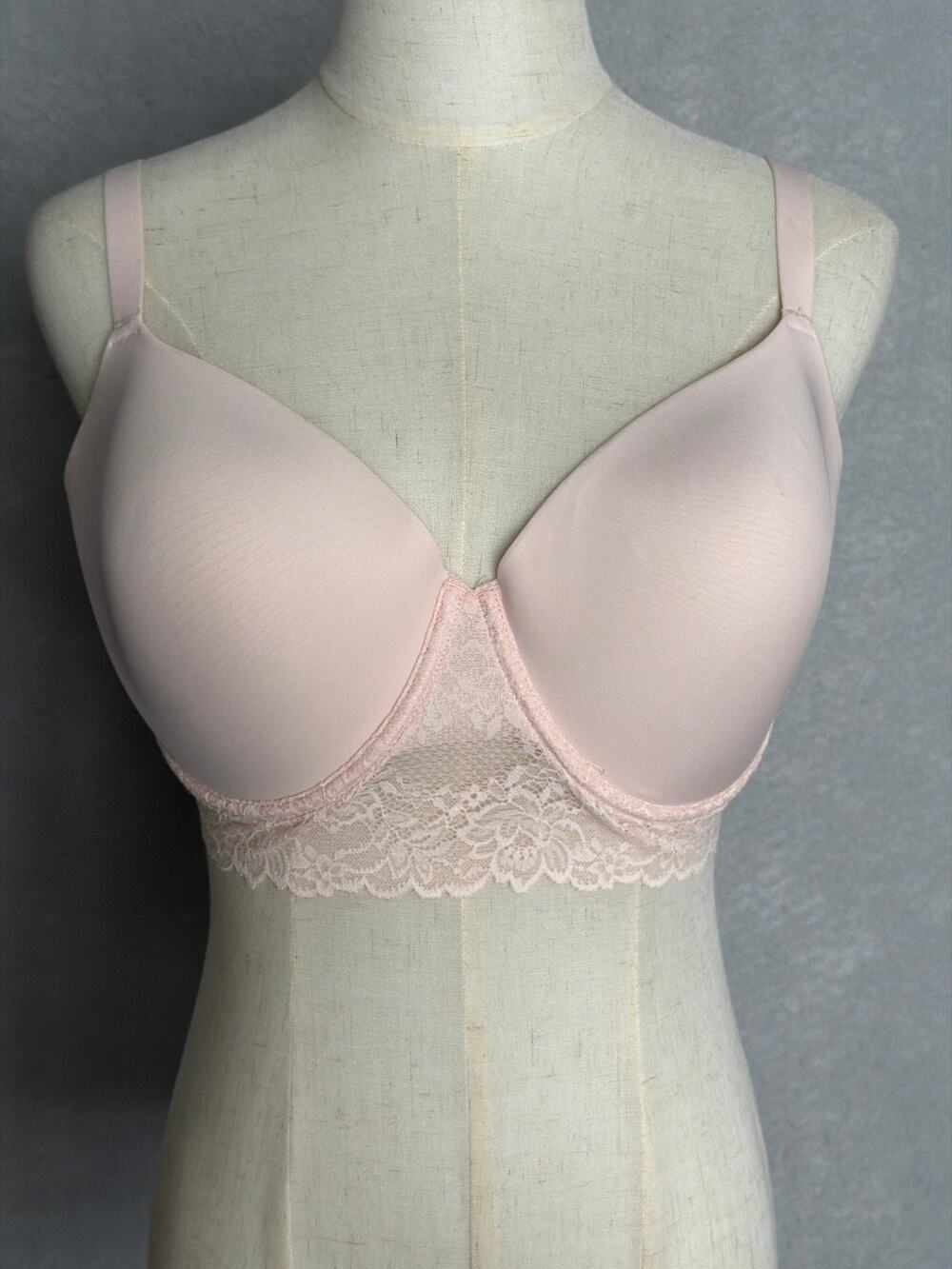 Natori Heavenly T-Shirt Bra Longline Lace in Whisper Pink Women's 36DD NEW